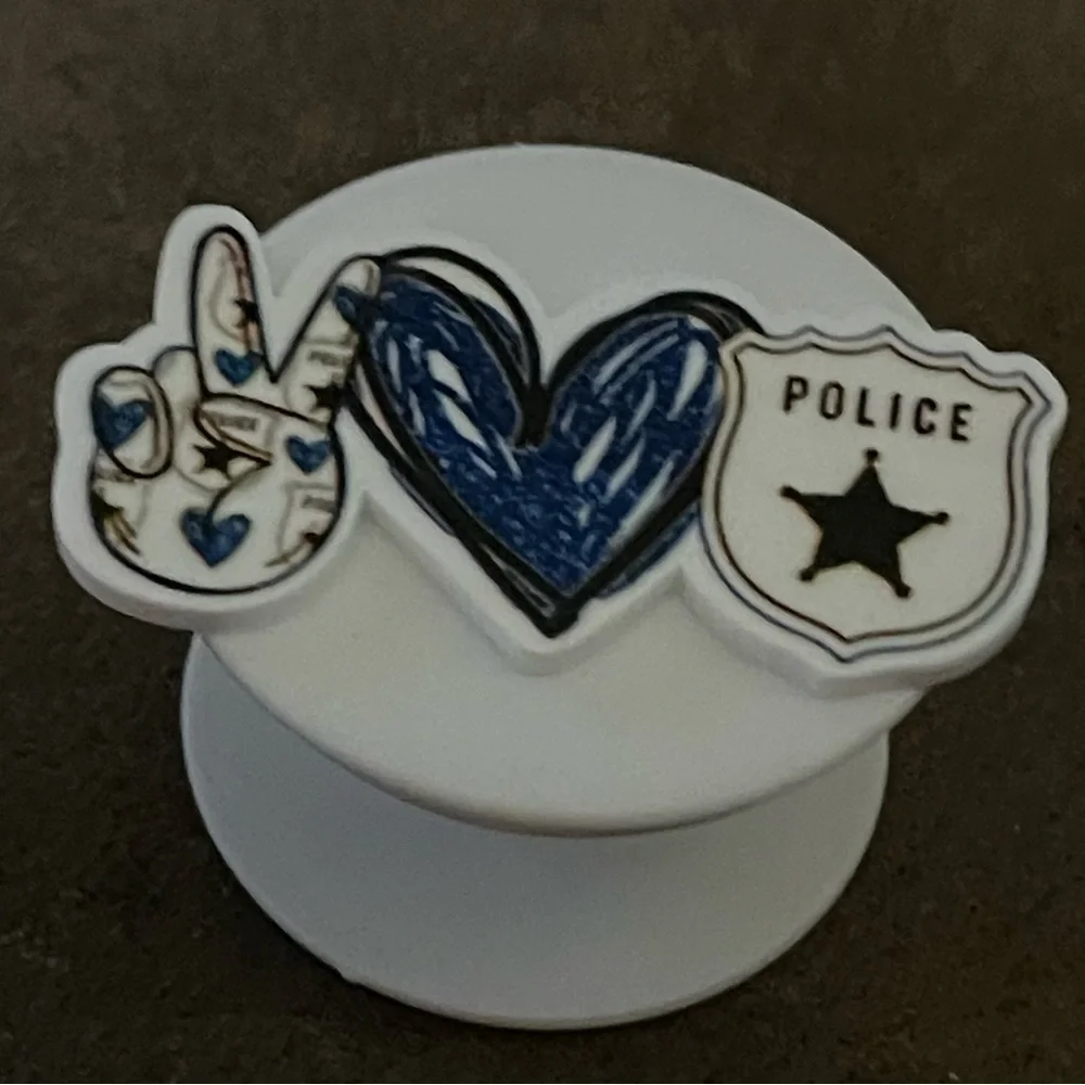 Peace, love, police phone accessory